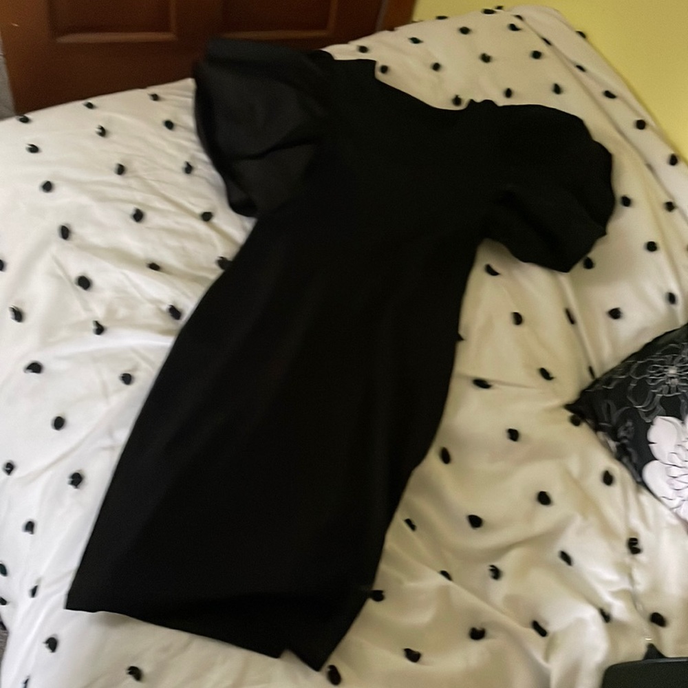 Black knit dress